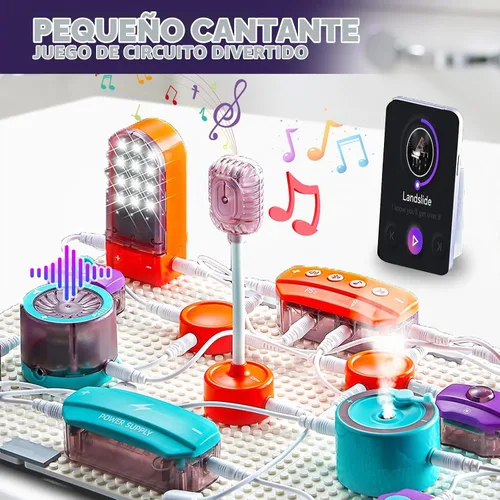 Vista 3 de VATOS Circuito científico para niños, kit de exploración electrónica de bricolaje de 53 piezas con más de 150 proyectos, kit de placa de circuito