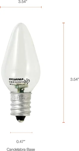 Vista 7 de Sylvania - Bombilla LED C7, eficiente de 0.6 W, 4 lúmenes, paquete de 2