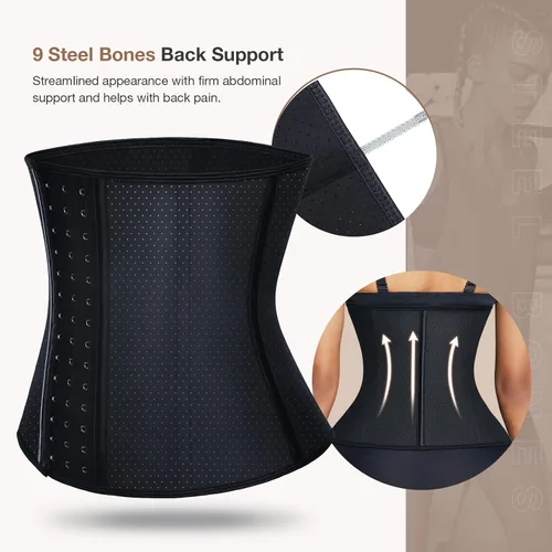 Vista 5 de Lover-Beauty Entrenador de cintura para mujer, corsés de látex, faja de entrenamiento, reloj de arena