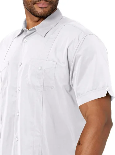 Vista 3 de Cubavera Camisa de manga corta con botones y dos bolsillos para hombre