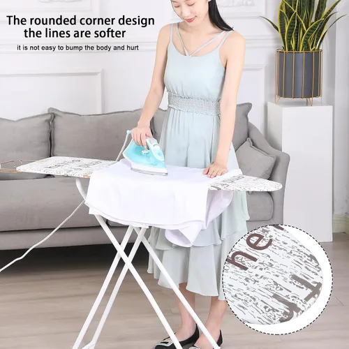 Vista 5 de Tabla de planchar de tamaño completo, tabla de planchar con soporte de plancha, tablas de planchar pequeñas de altura ajustable para espacios