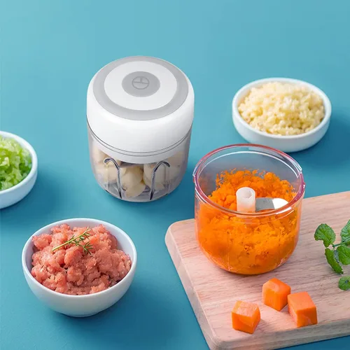 Vista 7 de Electric Mini Garlic Chopper, Portable Food Processor, Vegetable Chopper Onion Mincer, Cordless Meat Grinder with USB Charging for Vegetable
