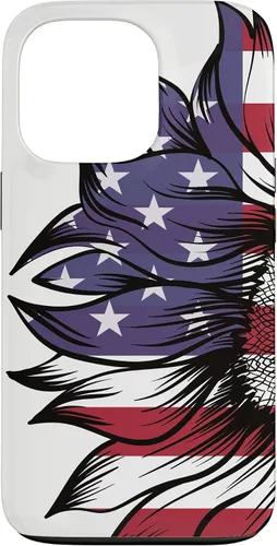 Vista 10 de USA Patriotic 4th of July Sunflower American Flag Case for iPhone 17