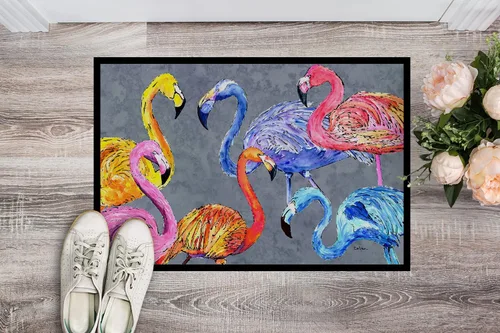 Vista 3 de Caroline's Treasures 8871JMAT Flamingo Six Senses - Tapete para puerta delantera, 24 x 36 pulgadas, para interiores y exteriores, para entrada