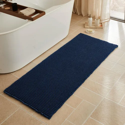Vista 23 de Triohero Tapete de baño con diseño de gofre, tapete de baño pequeño y bohemio, antideslizante, lavable, ultra suave, súper absorbente, de secado