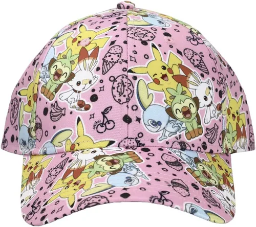 Vista 2 de Bioworld Pokemon Anime Personajes Todo Sobre Impresión Rosa El Snapback, Rosado