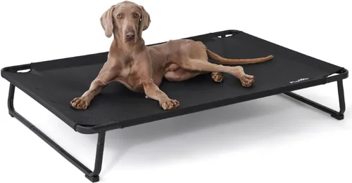 Vista 13 de MADE 4 PETS Cama elevada y refrescante para perros pequeños y medianos: cuna elevada para mascotas con malla transpirable, patas antideslizantes