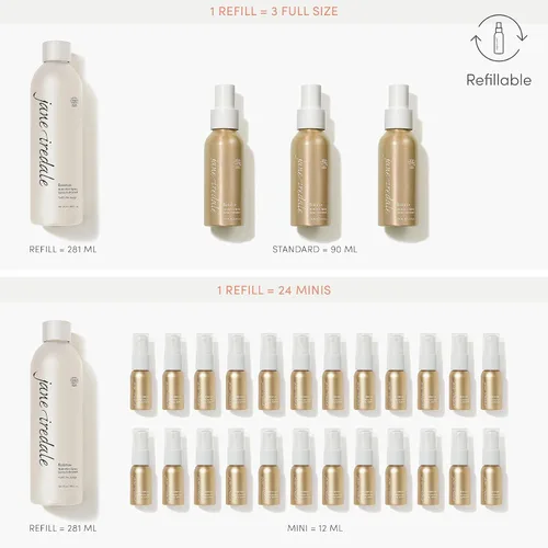Vista 4 de jane iredale Spray de hidratación equilibrante, niebla facial natural que bloquea la humedad tonifica la piel y establece el maquillaje para un
