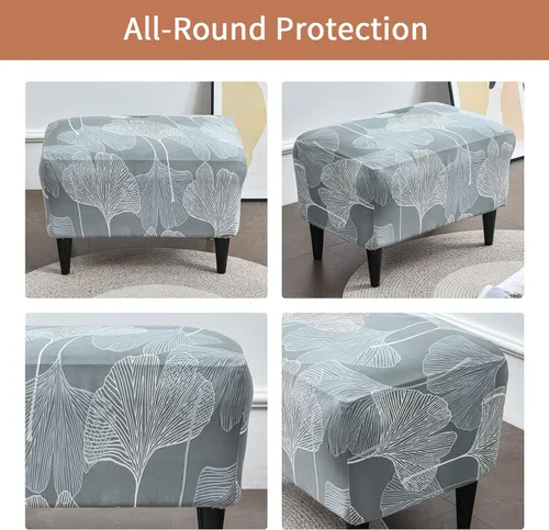 Vista 6 de Eco-Ancheng Funda elástica para silla, funda otomana rectangular de almacenamiento, funda otomana para reposapiés, fundas otomanas para taburete