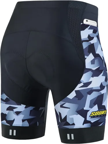 Vista 12 de Souke Sports Pantalones cortos de ciclismo acolchados para hombre, cómodos pantalones de ciclismo de carretera