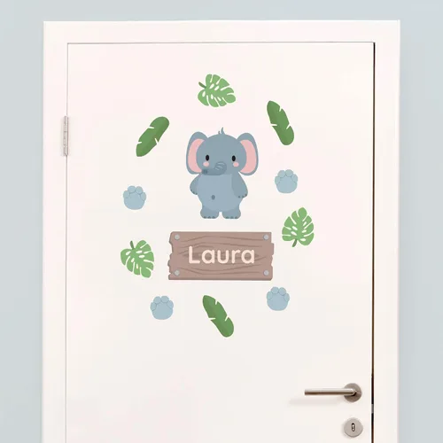 Vista 17 de Calcomanías de puerta personalizadas para habitación de niños, calcomanías de pared con nombre personalizado para decoración de habitación de bebés