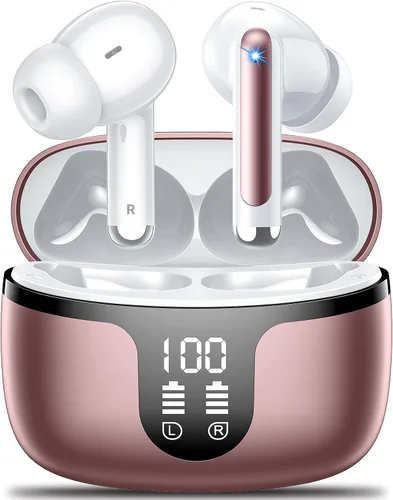 Vista 10 de Auriculares inalámbricos, auriculares Bluetooth 5.4 con 4 micrófonos ENC con cancelación de ruido, auriculares Bluetooth con tiempo de reproducción