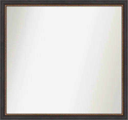 Vista 51 de Amanti Art Espejo de baño negro para sobre el fregadero, 23 x 23 pulgadas, espejo cuadrado negro Ashton, marco de madera tradicional mediano, se