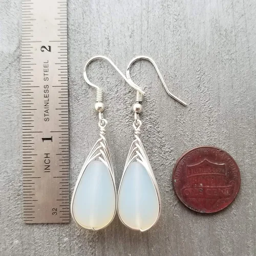 Vista 21 de Yinahawaii Handmade Sea Glass Earrings, Hawaiian Jewelry, Wire Braided Earrings Teardrop Earrings, Beach Jewelry Sea Glass Jewelry For Women Cobalt