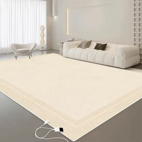 Vista 17 de Alfombra Eléctrica Calefactora de 35 x 55 pulgadas, Alfombra de Calefacción de Felpa Suave, Tapete Calefactor para Piso con Temporizador