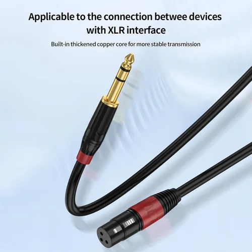 Vista 9 de Cable de interconexión equilibrado TRS a XLR 3M Pro de 1/4 de pulgada, XLR hembra a 1/4 de pulgada (0.250 in), adaptador de convertidor de audio