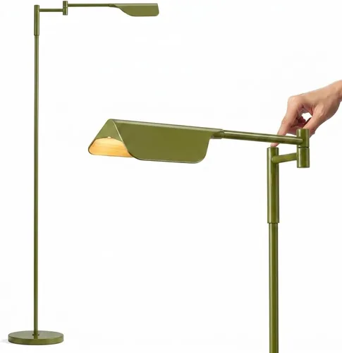 Vista 14 de Brightech Leaf Pharmacy Lámpara de lectura LED, lámpara de pie regulable con fácil rotación sobre silla o escritorio para salas de estar y oficinas