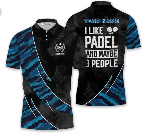 Vista 8 de Camisa de tenis de pádel personalizada, regalo de camiseta de tenis de pádel personalizada, polo de tenis de pádel para hombres y mujeres