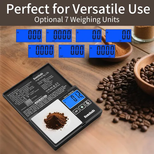 Vista 5 de Homebuds Báscula digital de gramo de 17.64 oz de alta precisión en 0.00 oz con nivel de burbuja, asegurada por una fábrica profesional de básculas