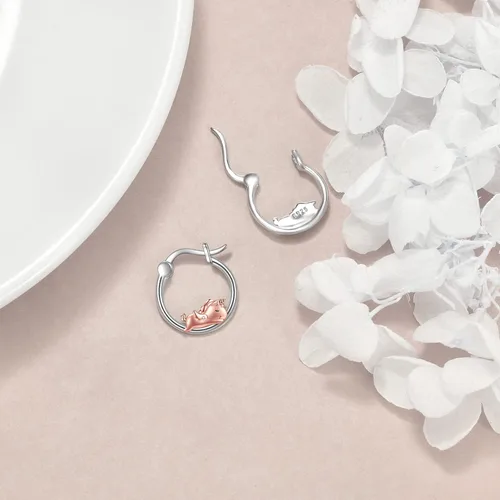 Vista 90 de VONALA Bonitos aretes de aro de plata de ley 925, regalos de cumpleaños para mujer