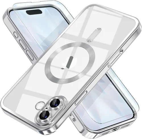 Vista 58 de Misea Funda magnética para iPhone 14 compatible con MagSafe [nunca amarillenta] [protección contra caídas de grado militar] protector completo