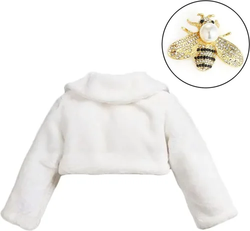 Vista 2 de Bolero de piel sintética de princesa para niñas, vestido de boda