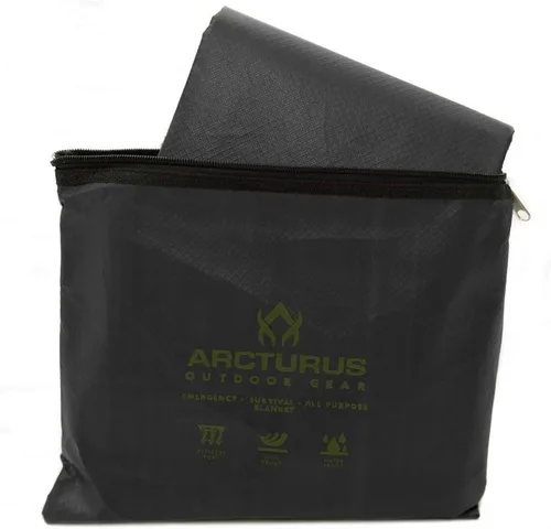 Vista 4 de Arcturus Lona aislada, manta de supervivencia térmica reutilizable y resistente, 60 x 82 pulgadas, refleja el 90% del calor corporal, impermeable
