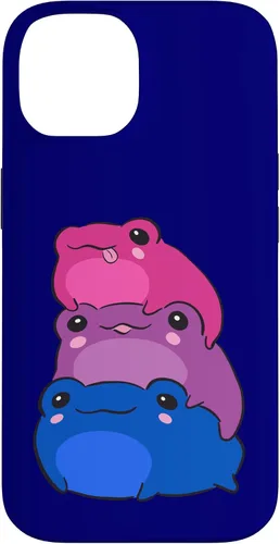 Vista 4 de Funda estética para iPhone 12/12 Pro Bisexual Flag Color Frogs Sutil Bi Pride LGBTQ