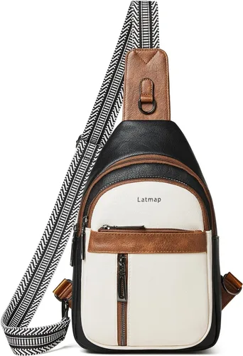 Vista 18 de LATMAP 7L Bolsa de Cintura para Hombres y Mujeres Mochila de Cadera Riñonera Bandolera Bolso de Hombro Cinturón de Viaje Bolso de Mano de PU Cuero