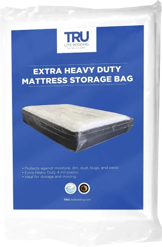 Vista 8 de TRU Lite - Bolsa de almacenamiento de colchón, bolsa de colchón sellable para mudanza, plástico extra grueso de 4 mil, se adapta a tamaños estándar