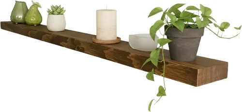 Vista 10 de joelsantiques Estantes flotantes de madera de 18 pulgadas para pared, 18 x Beige
