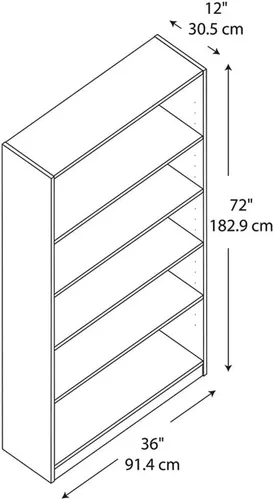 Vista 3 de Bush Furniture - Estantería universal de 2 estantes