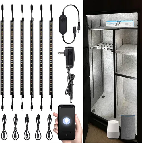 Vista 8 de TORCHSTAR Kit de iluminación LED inteligente con control de voz, (6) barras de luz enlazables regulables de 12 pulgadas, compatible con interruptor