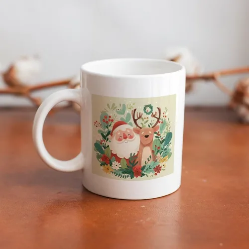 Vista 7 de Coffee Mugs Ceramic Reindeer Santa Claus Travel Coffee Mug Christmas Birthday Day Gifts Winter Holiday Retro Personalized Gifts for Birthday