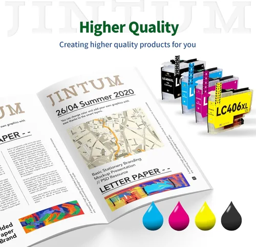 Vista 2 de LC406XL - Cartuchos de tinta compatibles con cartuchos de tinta Brother LC406XL LC406 LC 406 XL compatibles con impresora Brother MFC-J4335DW