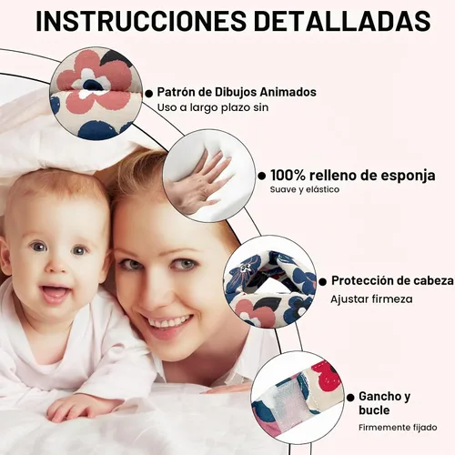 Vista 4 de Protector de cabeza de bebé para gatear caminando, casco de bebé ajustable sin golpes y cojín suave, gorra de seguridad infantil para niños que