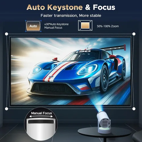 Vista 12 de Mini proyector con WiFi y Bluetooth, proyector portátil con batería incorporada, 4K compatible con Android 11.0 Proyector inteligente