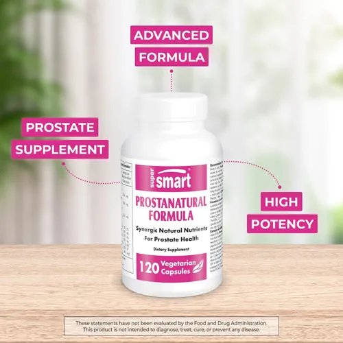 Vista 2 de Supersmart - Fórmula ProstaNatural (fórmula avanzada) - con palma enana, raíz de ortiga, beta-sitosterol - Suplemento de próstata Sin OMG y sin
