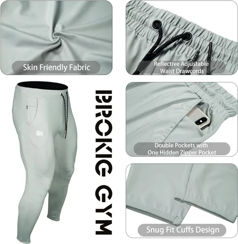 Vista 6 de BROKIG Mens Lightweight Gym Jogger Pants,Men's Workout Sweatpants with Zip Pocket