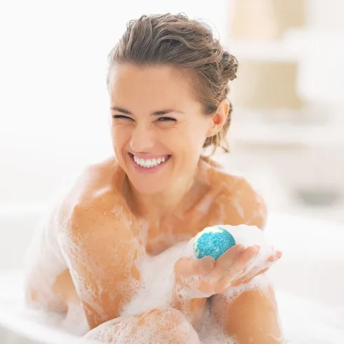 Vista 6 de Bombas de baño de lujo para mujeres, bombas de baño de burbujas de 4 onzas, bombas de baño naturales para relajación y alivio del estrés, regalos