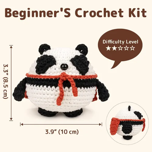 Vista 2 de Yeezhee Kit de ganchillo para principiantes, juego completo de iniciación de animales Amigurumi con tutoriales en video paso a paso, hilo y gancho