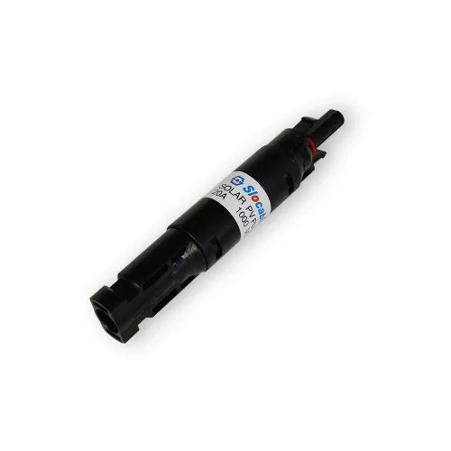 Vista 3 de Renogy 10A macho y hembra conector impermeable en línea portafusibles, w, negro