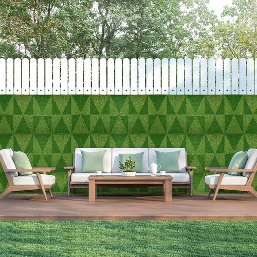 Vista 5 de Césped artificial para suelos y paredes, decoración de pared de plantas artificiales resistente a los rayos UV, diseño 3D para interiores y Pirámide