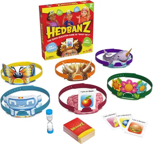 Vista 8 de Spin Master Games, Hedbanz Edición 2023 con nuevas cartas, juego de mesa de adivinanzas de imágenes, para familia y niños, 2-6 jugadores