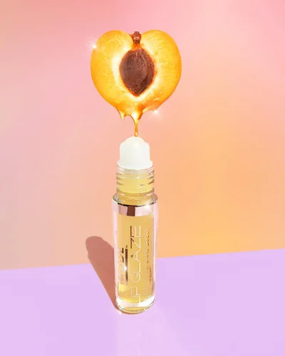 Vista 2 de MODE Lip Glaze - Brillo de labios saborizado delicioso sabor miel de albaricoque en rollo con brillo nutritivo dulce y húmedo, rodillo, aceites