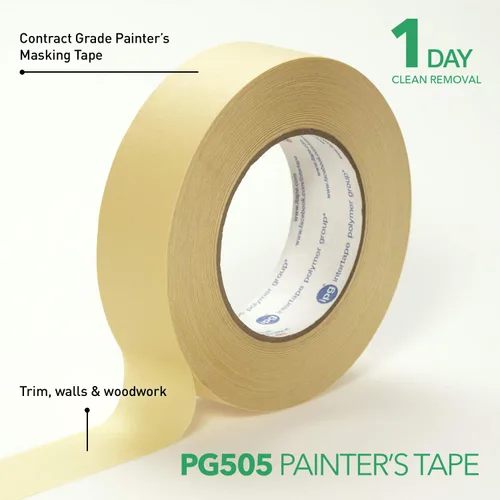 Vista 2 de IPG PG505, cinta adhesiva de 1 día, 1.41 pulgadas x 60 yardas, bronceado, (paquete de 6)