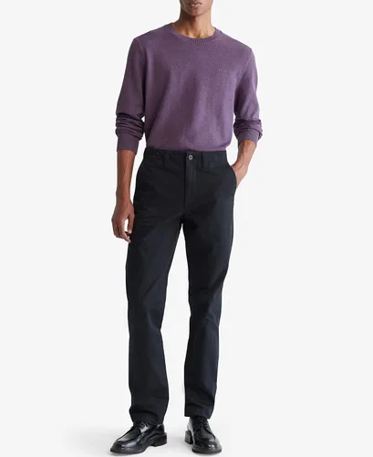 Vista 4 de Calvin Klein Suéter compacto de algodón con cuello redondo para hombre