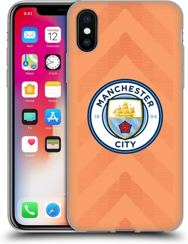 Vista 58 de Head Case Designs Funda de gel con licencia oficial del Manchester City Man City FC Away 2022/23 [protección de grado militar] compatible con Apple