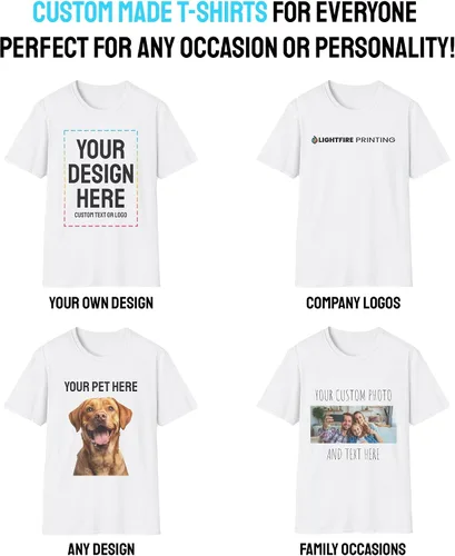 Vista 5 de Camisetas Gildan personalizadas - Camisetas personalizadas con texto, imagen o logotipo Diseña tu propia camisa para hombres y mujeres Merch on