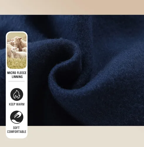 Vista 5 de Sudadera con capucha de forro polar de peso medio para hombre, casual, bloque de color, con bolsillos